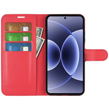 Xiaomi 17 EIDERWOOD Litchi Texture Leather Flip Case w. Wallet - Red