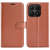 Xiaomi 17 EIDERWOOD Litchi Texture Leather Flip Case w. Wallet - Brown