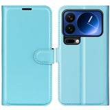 Xiaomi 17 Pro AMORUS Litchi Texture Leather Flip Case w. Wallet - Blue