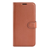 Xiaomi 17 Pro AMORUS Litchi Texture Leather Flip Case w. Wallet - Brown