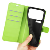 Xiaomi 17 Pro Max AMORUS Litchi Texture Leather Flip Case w. Wallet - Green