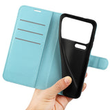 Xiaomi 17 Pro Max AMORUS Litchi Texture Leather Flip Case w. Wallet - Blue