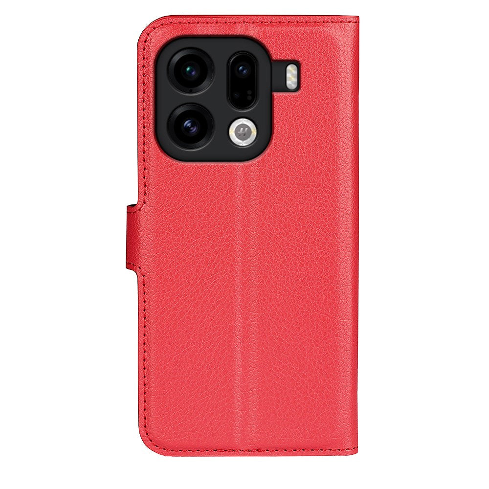 EIDERWOOD Oppo Find X9 Pro Faux Leather Flip Case with Cardholder & Stand Function - Red