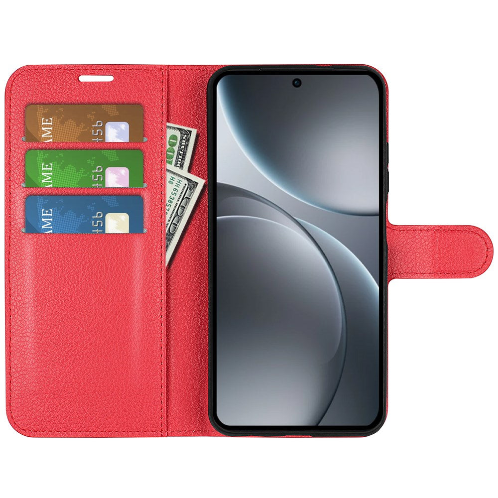 EIDERWOOD Oppo Find X9 Pro Faux Leather Flip Case with Cardholder & Stand Function - Red