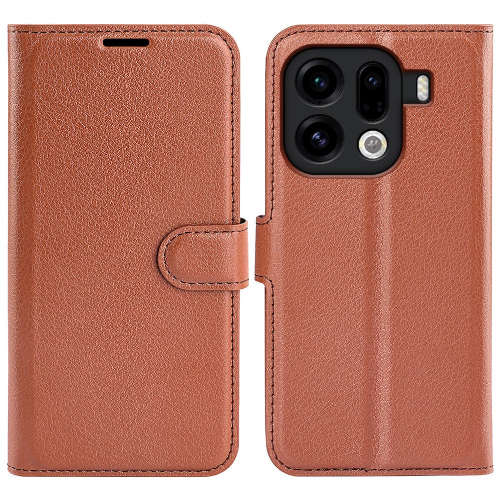 EIDERWOOD Oppo Find X9 Pro Faux Leather Flip Case with Cardholder & Stand Function - Brown