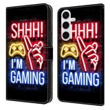 Samsung Galaxy S26 EIDERWOOD Faux Leather Flip Case with Print - Neon