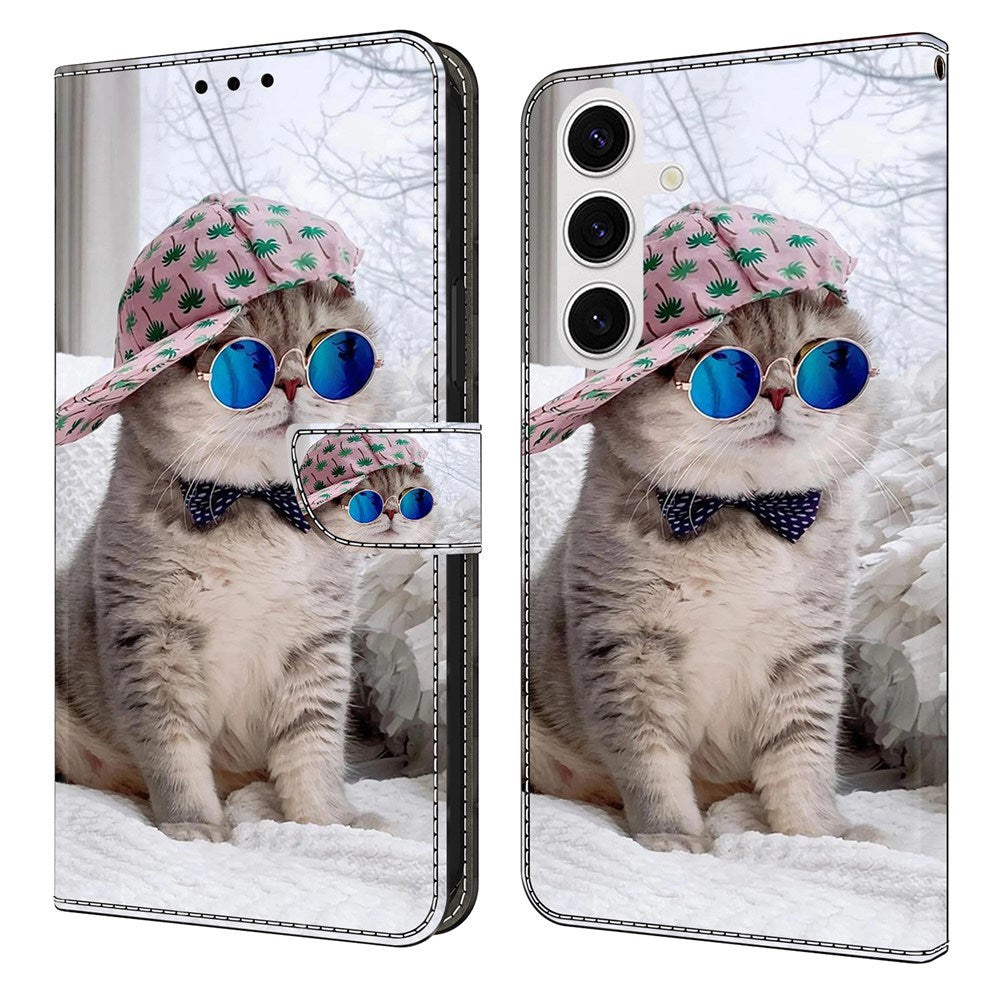 Samsung Galaxy S26+ (Plus) EIDERWOOD Faux Leather Flip Case with Print - Cat