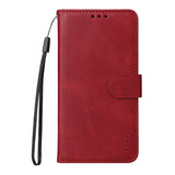 Motorola Edge 70 EIDERWOOD Leather Case with Screen Protector Glass & Card Holder - Red