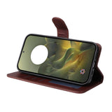 Motorola Edge 70 EIDERWOOD Leather Case with Screen Protector Glass & Card Holder - Brown