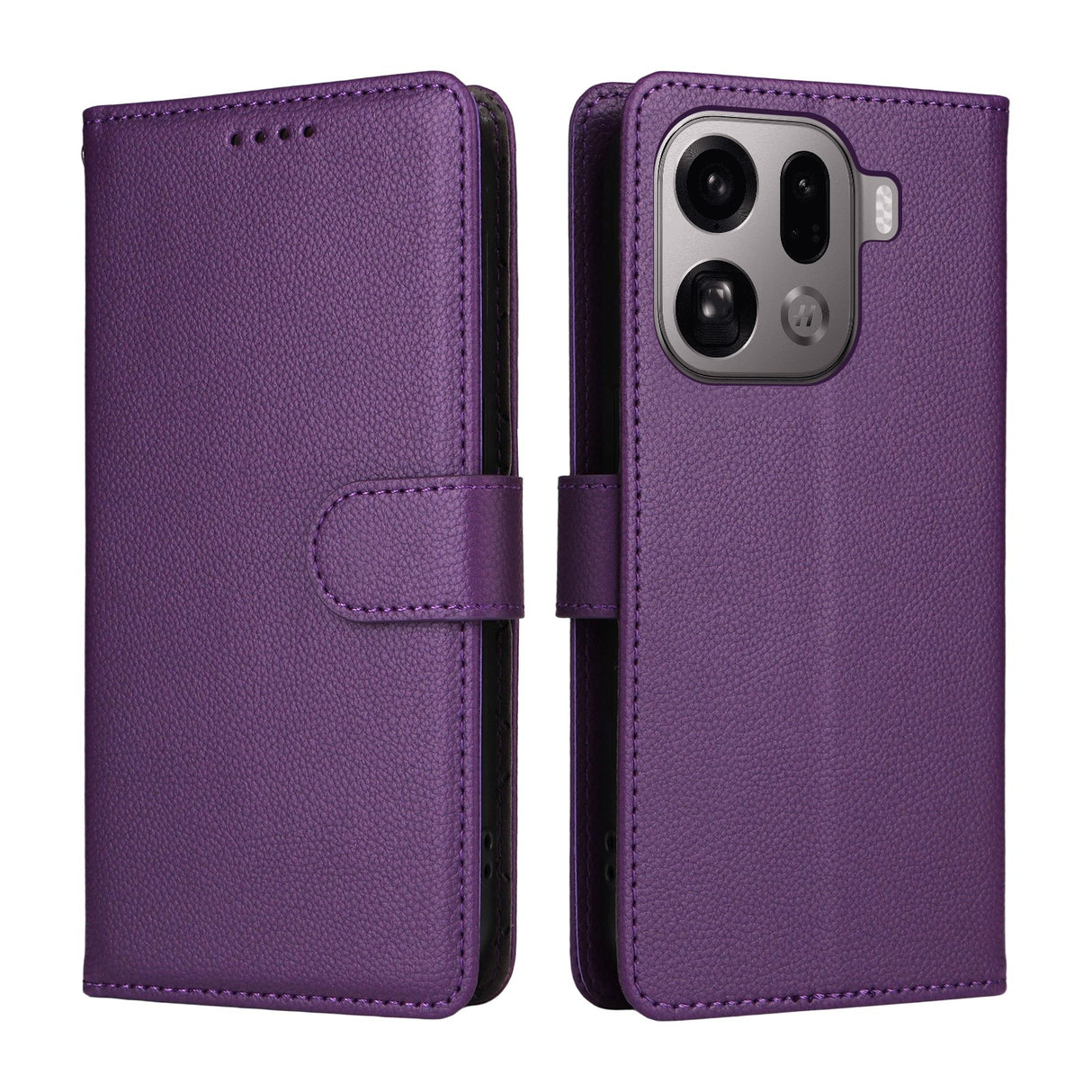 EIDERWOOD Oppo Find X9 Pro Faux Leather Flip Case with Strap - Purple