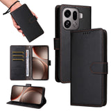 EIDERWOOD Oppo Find X9 Pro Faux Leather Flip Case with Strap - Black