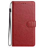 Samsung Galaxy A27 EIDERWOOD Faux Leather Flip Case with Strap - Dark Red