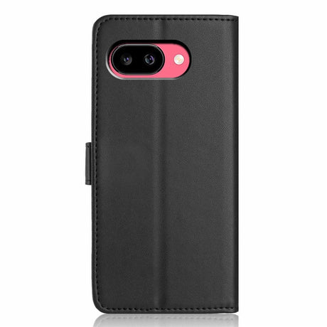 Google Pixel 10a EIDERWOOD Faux Leather Flip Case with Strap & Fold-Out Card Holder – Black