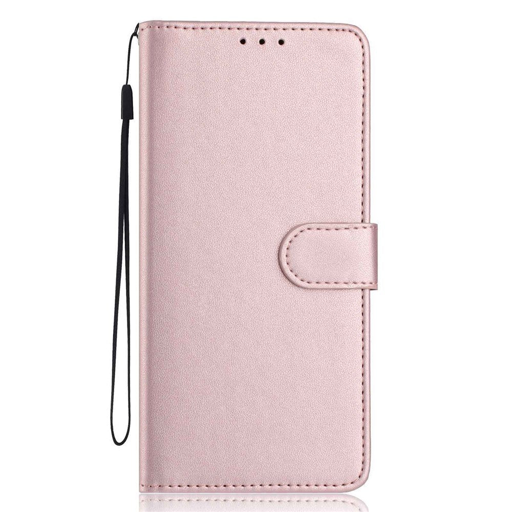 Google Pixel 10a EIDERWOOD Faux Leather Flip Case with Strap & Fold-Out Card Holder – Rose Gold