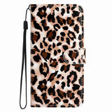 Samsung Galaxy A57 EIDERWOOD Faux Leather Flip Case with Pattern & Strap - Leopard