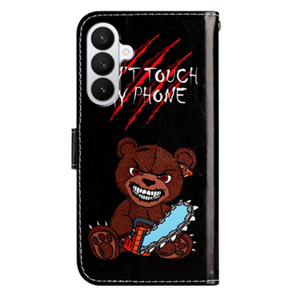 Samsung Galaxy A57 EIDERWOOD Faux Leather Flip Case with Pattern & Strap - Don't Touch My Phone