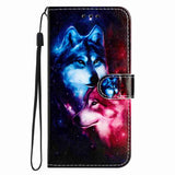 Samsung Galaxy A57 EIDERWOOD Faux Leather Flip Case with Pattern & Strap - Wolves