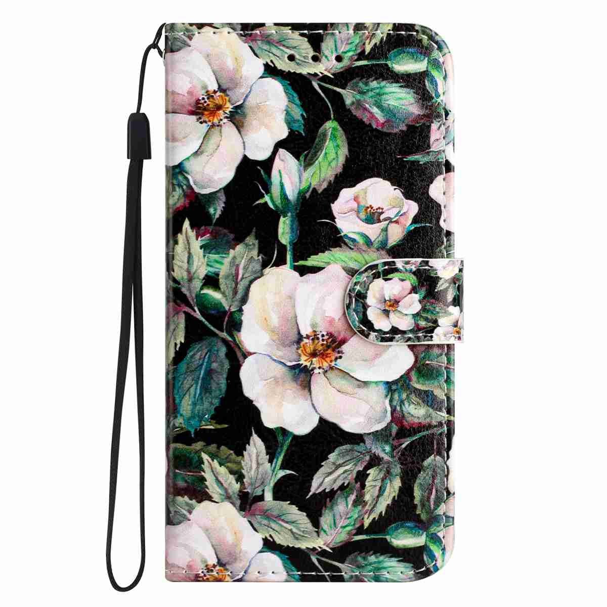 Samsung Galaxy A57 EIDERWOOD Faux Leather Flip Case with Pattern & Strap - Magnolia