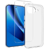 Google Pixel 10a EIDERWOOD 2-in-1 Protection Set with Flexible Plastic Case & Tempered Screen Protector Glass - Transparent