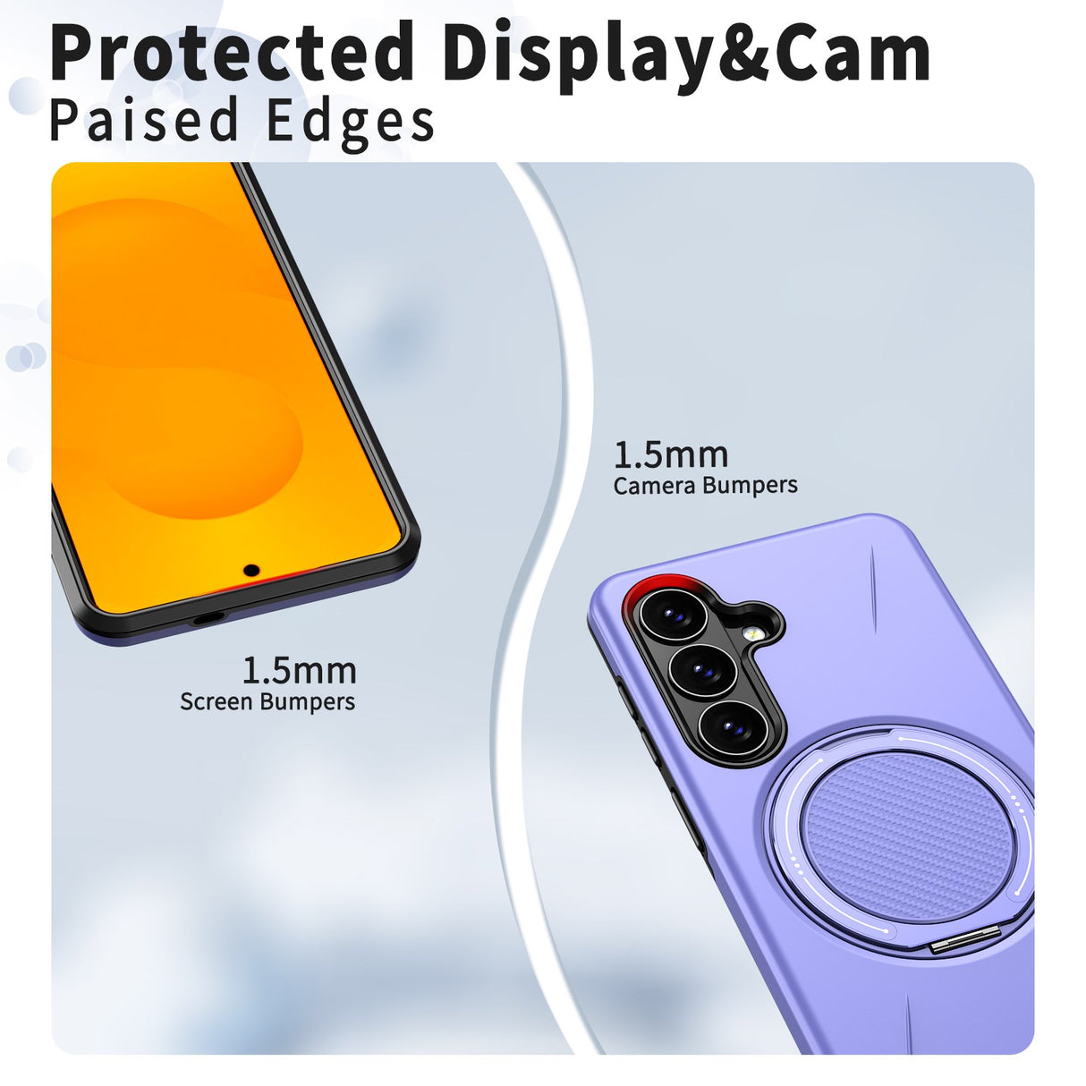 Samsung Galaxy S26 EIDERWOOD Hybrid Plastic Case with Rotating Kickstand – Purple