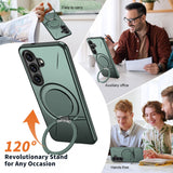 Samsung Galaxy S26 EIDERWOOD Hybrid Plastic Case with Rotating Kickstand – Green