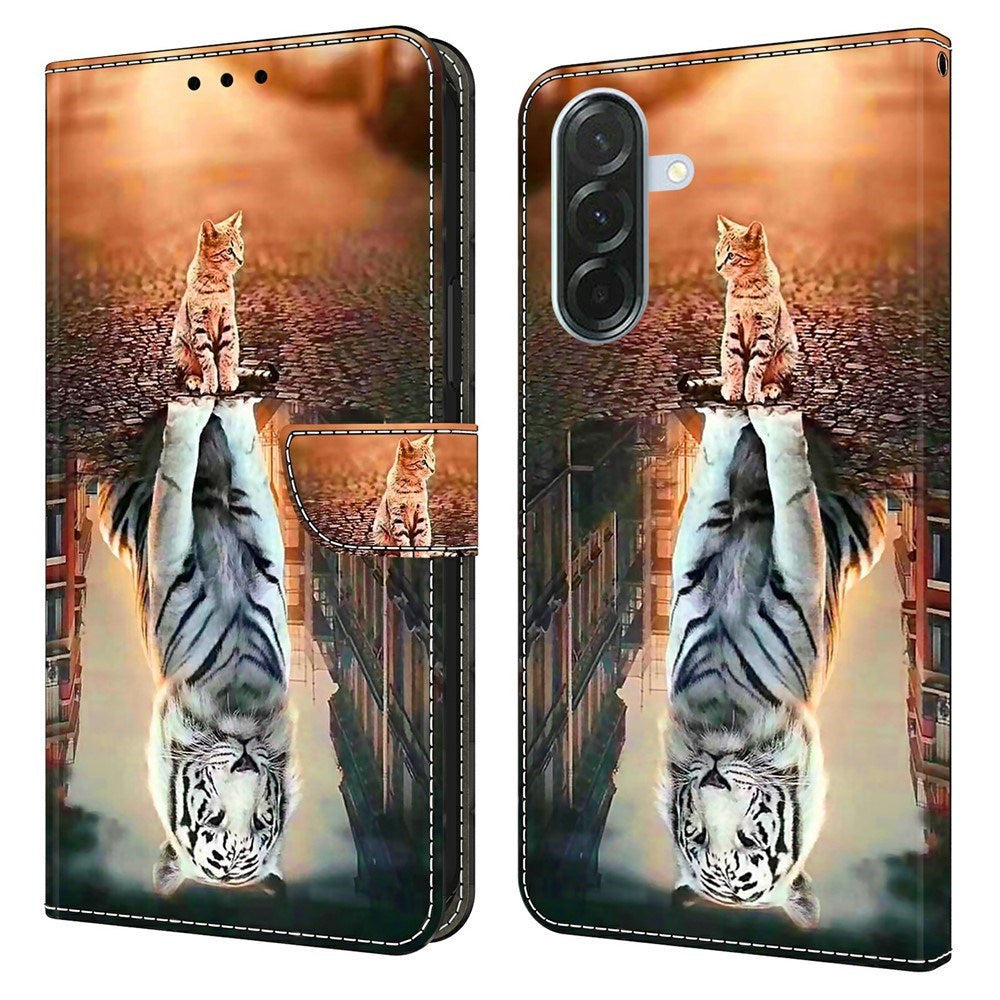 Samsung Galaxy A37 EIDERWOOD Flip Case with Card Holder & Stand Function - Cat & Tiger