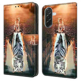 Samsung Galaxy A37 EIDERWOOD Flip Case with Card Holder & Stand Function - Cat & Tiger