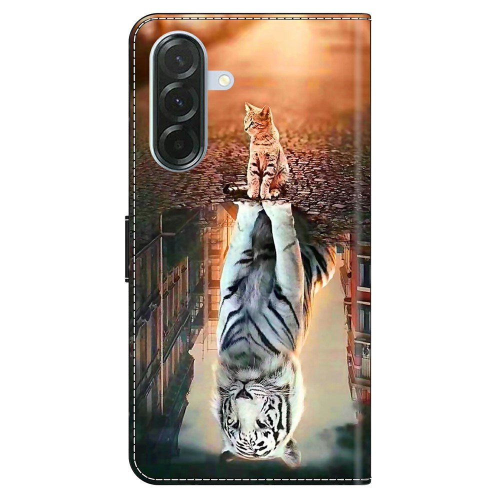 Samsung Galaxy A37 EIDERWOOD Flip Case with Card Holder & Stand Function - Cat & Tiger