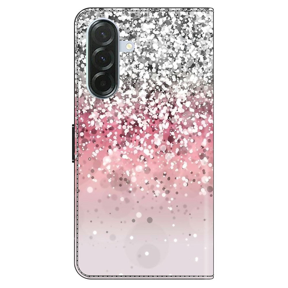Samsung Galaxy A57 EIDERWOOD Flip Case with Card Holder & Stand Function - Pink / Silver Glitter