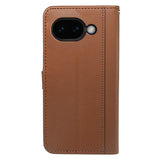 Google Pixel 10a EIDERWOOD Faux Leather Flip Case with Card Holder & Stand Function – Brown