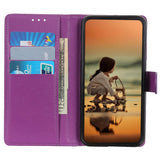 Motorola Moto G72 Litchi Leather Case w. Wallet - Purple