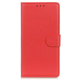 Motorola Moto G72 Litchi Leather Case w. Wallet - Red