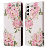 Samsung Galaxy S26 EIDERWOOD Faux Leather Flip Case with Flowers - Pink Rose