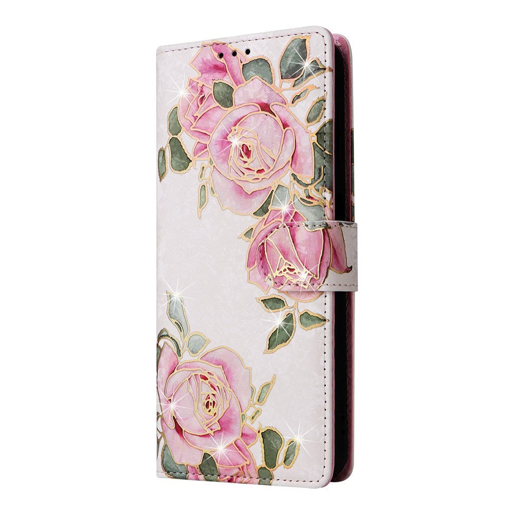 Samsung Galaxy S26 EIDERWOOD Faux Leather Flip Case with Flowers - Pink Rose