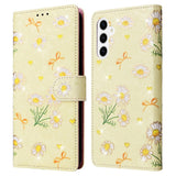 Samsung Galaxy S26 EIDERWOOD Faux Leather Flip Case with Flowers - Yellow Daisy