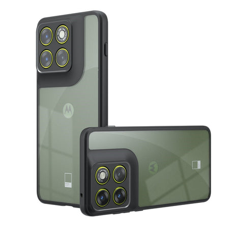 Motorola Edge 70 Max EIDERWOOD Shock Absorbing Hybrid Case - MagSafe Compatible - Transparent / Black