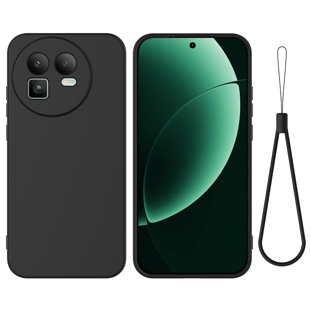 Realme GT 8 EIDERWOOD Silicone Case with Strap - Balck