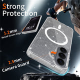 Samsung Galaxy S26 EIDERWOOD Magnetic Plastic Glitter Case - MagSafe Compatible - Transparent