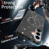 Samsung Galaxy S26+ (Plus) EIDERWOOD Magnetic Plastic Glitter Case - MagSafe Compatible - Transparent / Black