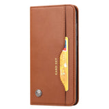 Samsung Galaxy S23 Glossy Leather Flip Case w. 3 Card Holders and Front Pocket - Brown