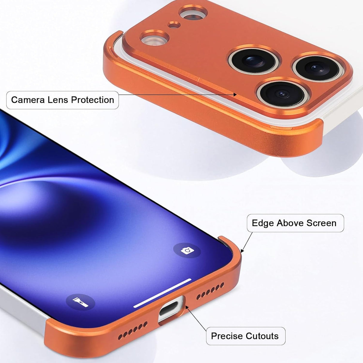 iPhone 17 Pro Two-Piece Bumper Case with Camera Protector - Orange
