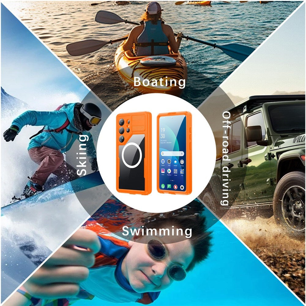 Samsung Galaxy S26 Ultra Redpebber Waterproof Hybrid Plastic Case – MagSafe Compatible – Orange
