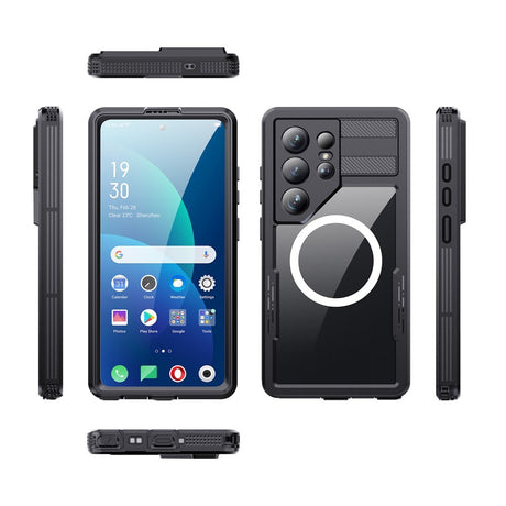 Samsung Galaxy S26 Ultra Redpebber Waterproof Hybrid Plastic Case – MagSafe Compatible – Black