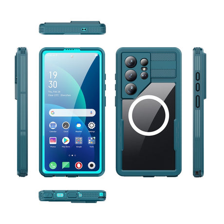 Samsung Galaxy S26 Ultra Redpebber Waterproof Hybrid Plastic Case – MagSafe Compatible – Blue