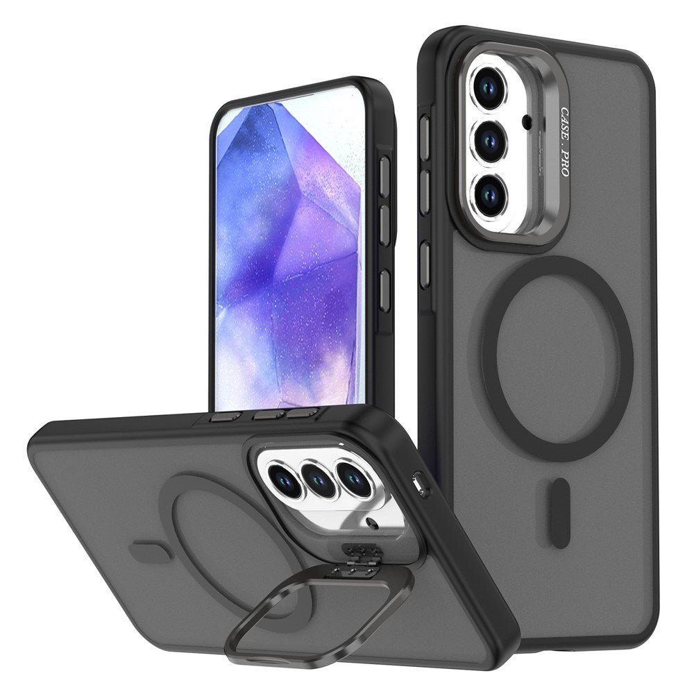 Samsung Galaxy A37 EIDERWOOD Hybrid Case with Kickstand - MagSafe Compatible - Black