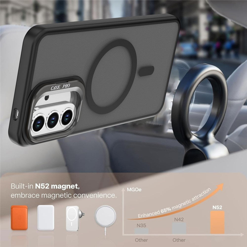 Samsung Galaxy A37 EIDERWOOD Hybrid Case with Kickstand - MagSafe Compatible - Black