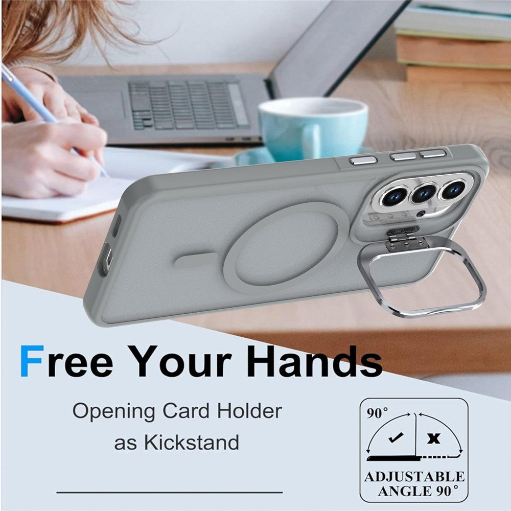 Samsung Galaxy A37 EIDERWOOD Hybrid Case with Kickstand - MagSafe Compatible - Grey