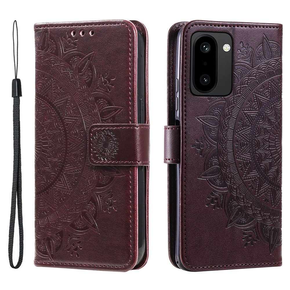 OnePlus 15R EIDERWOOD Faux Leather Flip Case with Pattern - Brown