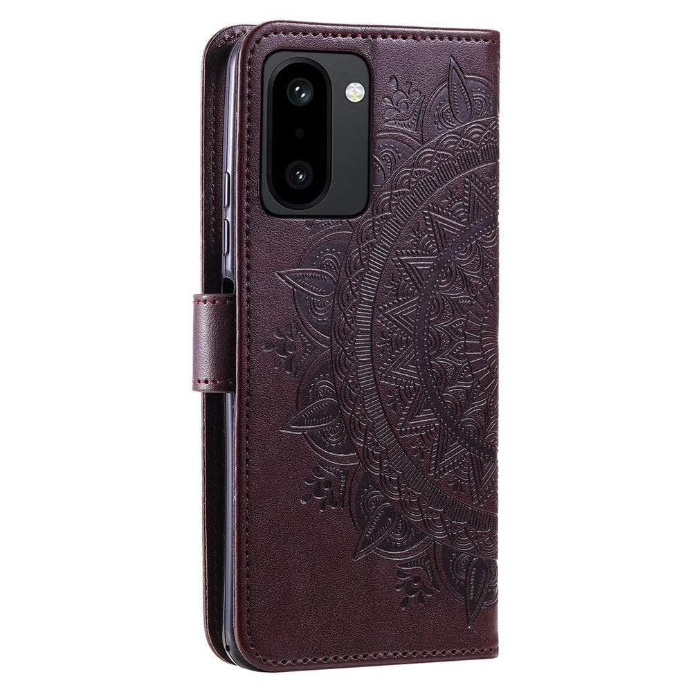 OnePlus 15R EIDERWOOD Faux Leather Flip Case with Pattern - Brown