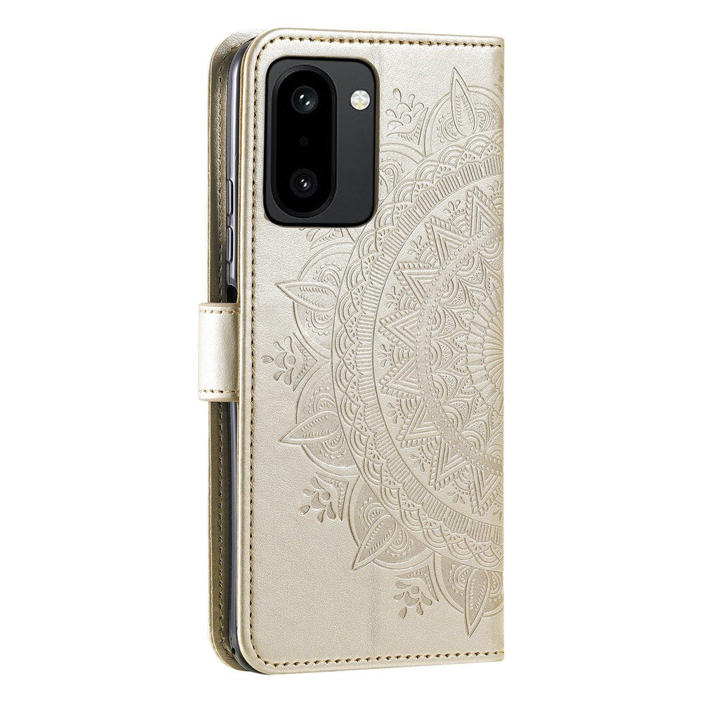 OnePlus 15R EIDERWOOD Faux Leather Flip Case with Pattern - Gold